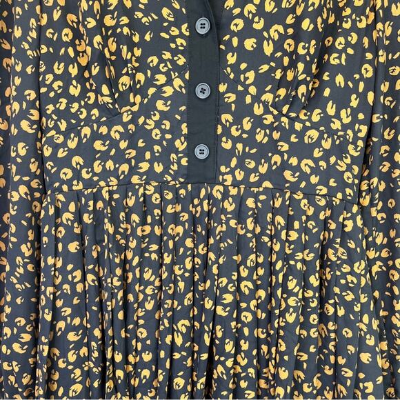 Fame & Partners The Renee Leopard Print dress black brown - 2 - Picture 7 of 12